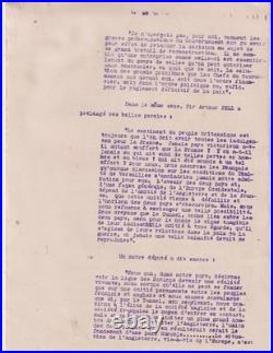 Année 1920. Tunnel sous la Manche. Jonnard. Bertin. Rapport. Tapuscrit. 52 pages