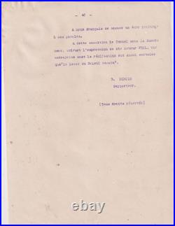 Année 1920. Tunnel sous la Manche. Jonnard. Bertin. Rapport. Tapuscrit. 52 pages