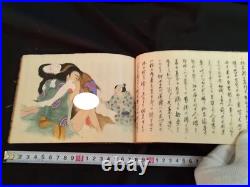 Antique Japon Shunga Papier Photo Sur Livre Ukiyoe Erotique Bloc de Bois