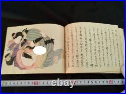 Antique Japon Shunga Papier Photo Sur Livre Ukiyoe Erotique Bloc de Bois