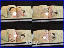 Antique Japon Shunga Papier Photo Sur Livre Ukiyoe Erotique Bloc de Bois