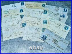 Antique Lot 12 lettres timbres cachets tampons vignettes Horlogerie Bijouterie