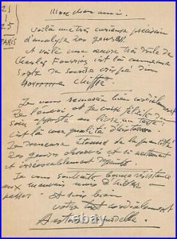Antoine BOURDELLE lettre autographe signée Hiérarchie du cocuage Charles Fourier