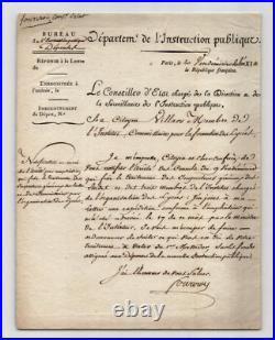 Antoine François Fourcroy LETTRE AUTOGRAPHE SIGNÉE le 12 octobre 1802