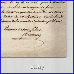 Antoine François Fourcroy LETTRE AUTOGRAPHE SIGNÉE le 12 octobre 1802