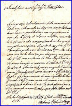 Anton Raphael MENGS. Lettre autographe signée. Archinto. Madrid. 1776. RARE