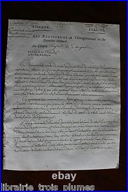 Août 1798 Circulaire signée sur les CARTES à jouer autographe régicide