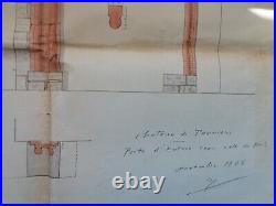Archive 1938/CHATEAU DE TAURIERS/plan facade, armoiries familiales, photos