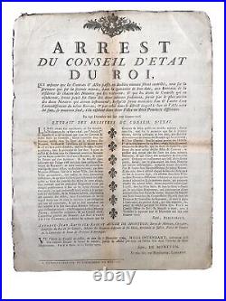 Arrêt Du Roi 1769/1770 Contrôle Actes Notaires Affichage public Montyon