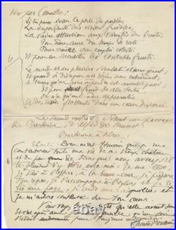 Auguste DORCHAIN beau manuscrit 4 pages passion de la lecture jeune fille pauvre