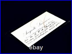 Auguste LUMIERE carte de visite manuscrite signée Académie Médecine 1909