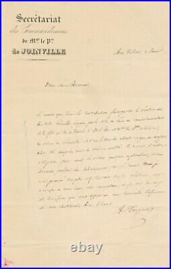 Auguste TROGNON précepteur François d'Orléans 2 lettres autographes signées