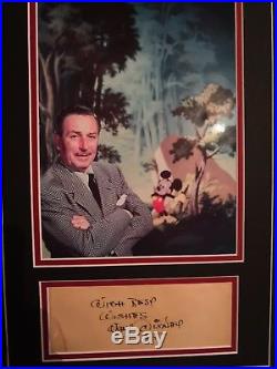 Authentic Walt Disney Signed Card with COA / UACC