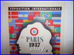 Authentique Affiche Ancienne Paris 1937 Arts Et Techniques