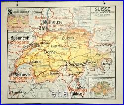 Authentique et superbe carte Scolaire Ancienne Vidal-Lablache N°26 Suisse Authentique et superbe carte Scolaire Ancienne Vidal-Lablache N°26 Suisse