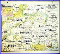 Authentique et superbe carte Scolaire Ancienne Vidal-Lablache N°26 Suisse