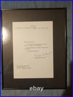 Autograghe françois mitterrand lettre