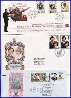 Autograph Princess DIANA SPENCER + 104 ROYAL WEDDING First Day Covers Rare Stamp