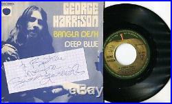 Autographe Dédicace ORIGINAL de GEORGE HARRISON BEATLES sur Pochette EP 45T 1971