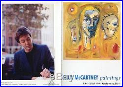 Autographe Dédicace ORIGINAL de PAUL McCARTNEY 1999 + Carton Expo Painting VIP