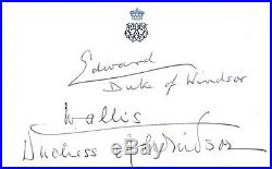Autographe EDWARD DUKE OF WINDSOR & WALLIS dédicace signed signiert autografo