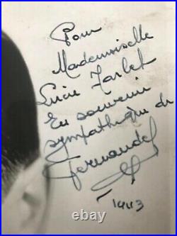 Autographe FERNANDEL Lot de 4 photographies dédicacées (18x24 cm) Dédicace