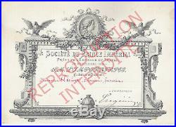 Autographe Imperatrice Eugenie / Societe Du Prince Imperial (1862)