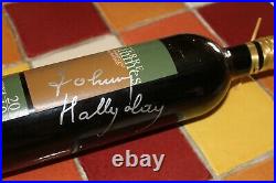 Autographe Johnny HALLYDAY Dédicace sur Bouteille Vin Hallyday (avec CERTIFICAT)