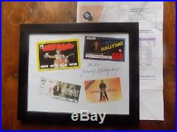 Autographe Johnny Hallyday Billets de concert Johnny Hallyday Sous Cadre 29 x 24