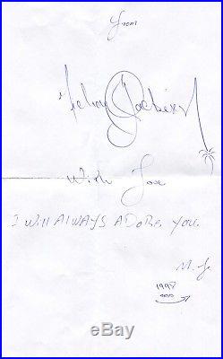 Autographe Lettre Manuscrite du Chanteur MICHAEL JAKSON 1998 TRES RARE