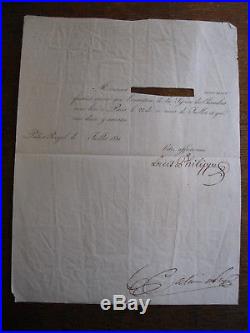 Autographe Louis Phillippe 1831 Roi des Français / Monarchie de Juillet
