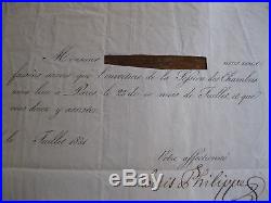 Autographe Louis Phillippe 1831 Roi des Français / Monarchie de Juillet