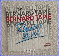Autographe Original De Bernard Tapie Sur Pochette De Disque Réussir Sa Vie