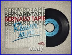 Autographe Original De Bernard Tapie Sur Pochette De Disque Réussir Sa Vie