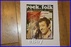 Autographe Serge Gainsbourg 1969 sur Rock and Folk Rare Dédicace Gainsbourg 1969