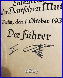 Autographe dAdolf HITLER (rarissime)