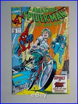 Autographe de Stan Lee sur Amazing Spider Man Hit and Run Vol 1 # 3 de 1991