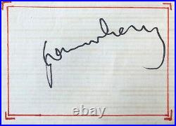 Autographe original de Serge Gainsbourg Dédicace Signé 13 Décembre 1980