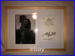 Autographe original de Serge Gainsbourg + Page Agenda + Photo argentique -Signed