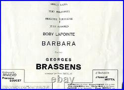 Autographes Dédicaces de GEORGES BRASSENS & BARBARA sur Programme BOBINO 64/65