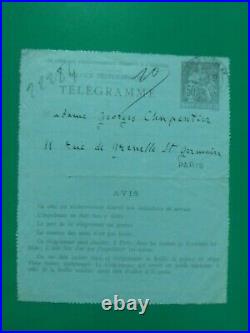 Autographes Emile Zola Lettre autographe sur papier bleu a Madame Charpentier ct