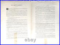 BARRES (Maurice) Lettres l'une de jeunesse, l'autre à Finot et Lettre de MORES