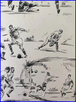 BELLE PLANCHE DE DESSINS SPORTIFS 1960 FOOTBALL et RUGBY. (10)