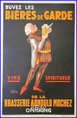 BIERES DE GARDE Affiche originale entoilée (Litho LECLERCQ 1930)