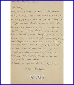 BRASILLACH Robert. Ecrivain. Lettre autographe, 1942 (Réf. G 2670)