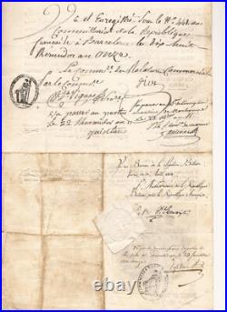 Barcelone 1803 Document Juan Procope De Bassecourt Legation Batave Dunkerque