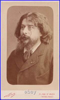 Beau portrait d'Alphonse Daudet par Nadar. 1891