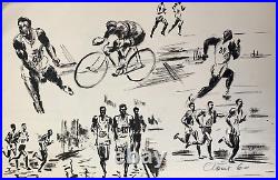 Belle Planche De Dessins Sportifs 1960 Athletisme (40)