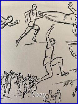 Belle Planche De Dessins Sportifs 1960 Athletisme Gymnastique. (9)