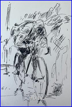 Belle Planche De Dessins Sportifs 1960 Cyclisme (25)